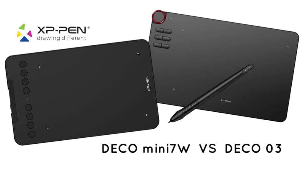 Comparatif XP PEN Deco Mini7W VS XP PEN Deco 03 Le Mangakoaching