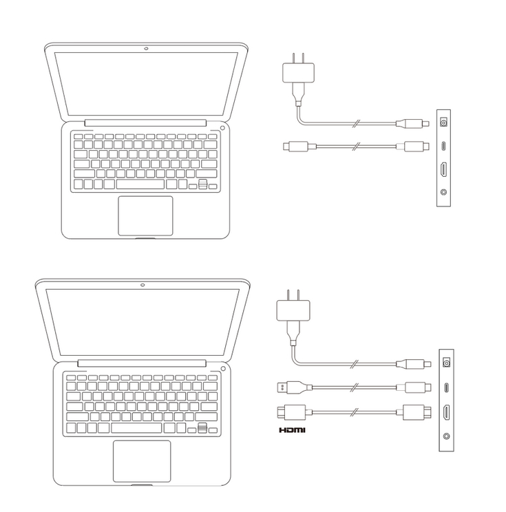 XPPen Artist Pro 22 (Gen 2) connectique