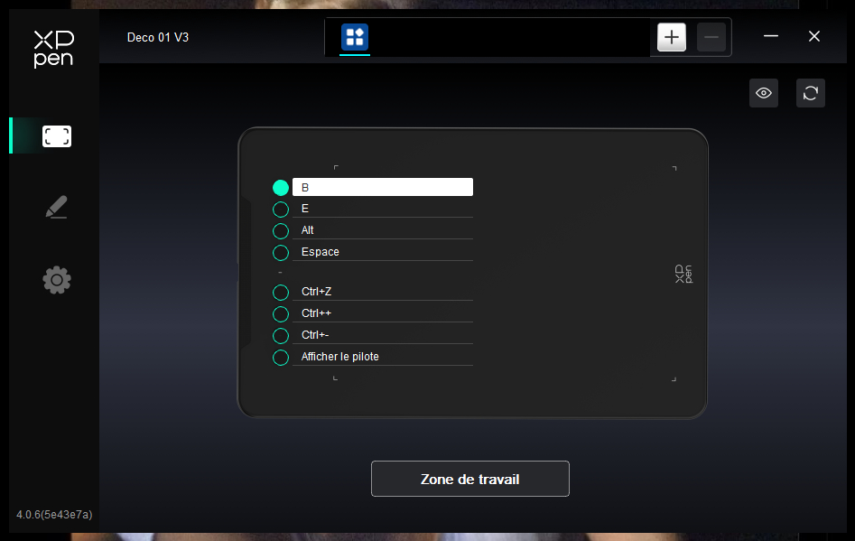 xp pen deco 01 v3 raccourci